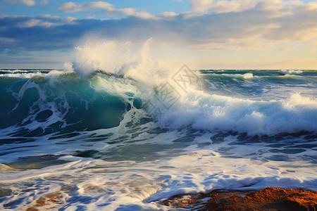 海中汹涌的海浪图片