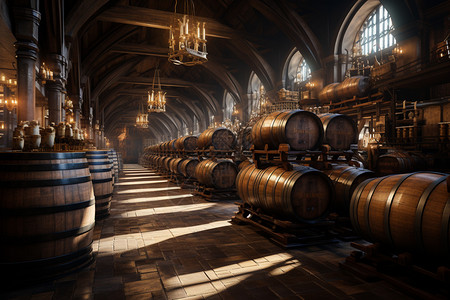 红葡萄酒酒窖复古的酒庄设计图片