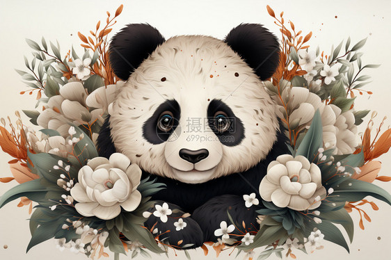 神奇熊猫边框模板图片