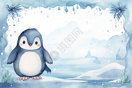 冬日里的欢乐企鹅图片