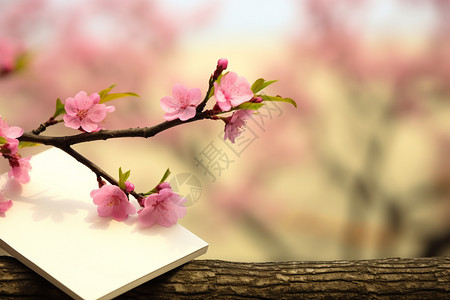 樱花树上的信封图片
