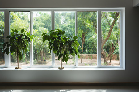 现代住宅房屋中的绿植盆栽图片
