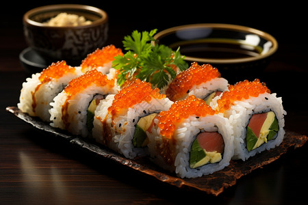 传统特色美食的鱼子寿司图片