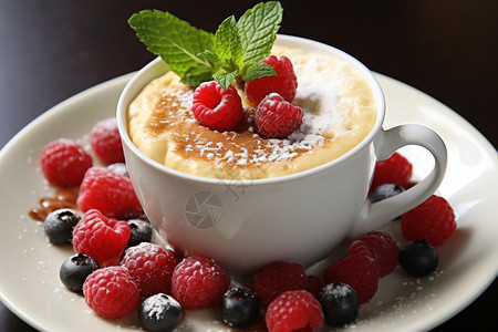 咖啡店的浆果糖霜咖啡图片