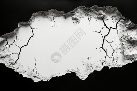 开口破裂的白色岩石设计图片