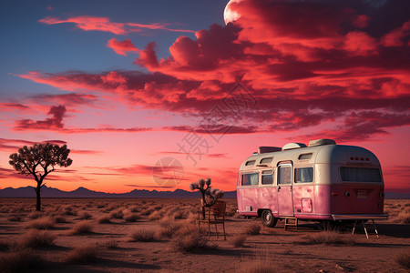 黄昏时沙漠的美丽景观图片