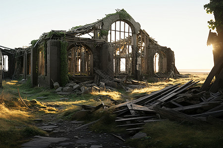 废墟的风景图片