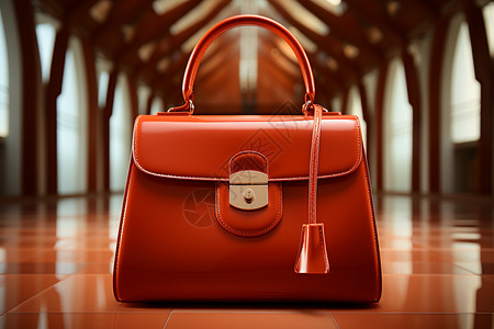 简约时尚的红色手提包背景图片