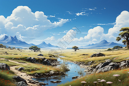 内蒙古草原上的宁静和平图片