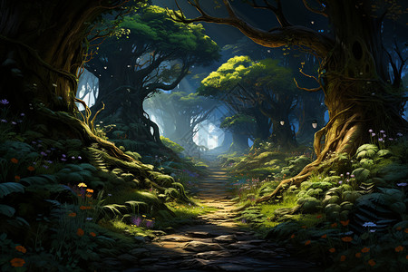 梦幻的森林景观图片