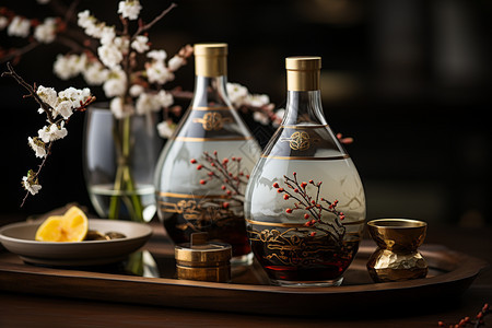 中式文化的陶瓷酒具图片