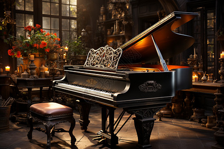 古韵的钢琴钢琴细节高清图片