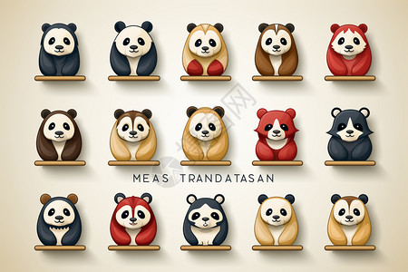 创意艺术的熊猫插图图片