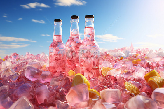 美丽的粉色饮料图片