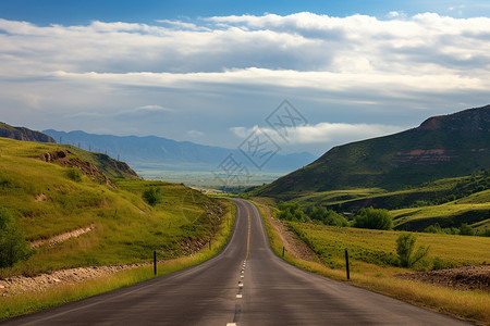 自然和谐的公路背景图片