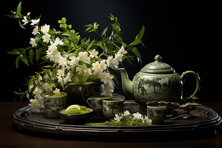 传统中式饮茶瓷器图片