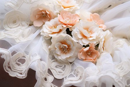 美丽的婚纱花朵装饰图片