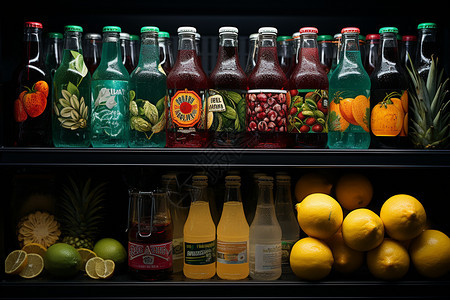 五彩斑斓的超市饮料图片