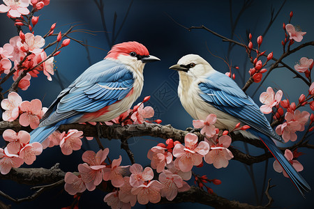 美丽的鸟类绣品图片
