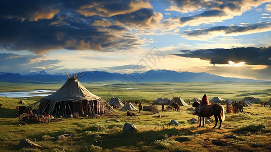 内蒙古大草原的美丽景观图片