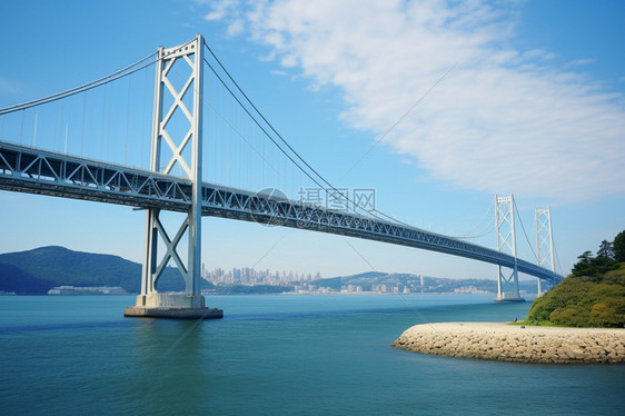 连接海洋两岸的吊桥图片