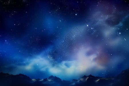 星空与云，华丽的夜晚图片