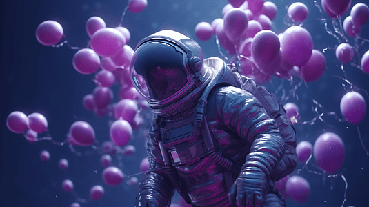 飞行宇航员身上的气球图片