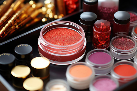 桌子上的各种化妆品图片