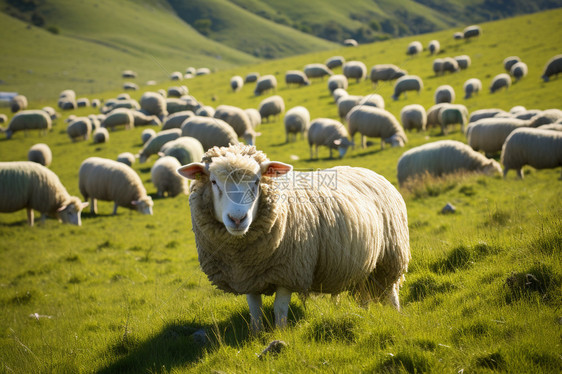 草地上有一群可爱的羊图片