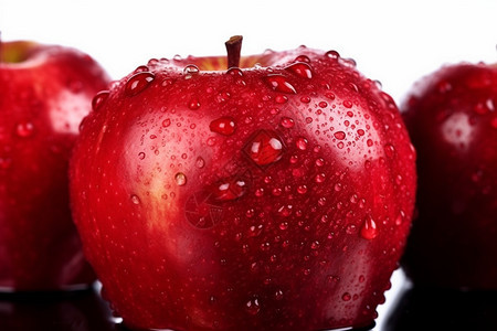 红色水润的水果苹果图片