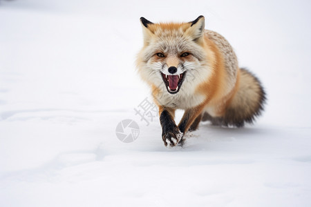 张开嘴巴的狐狸图片