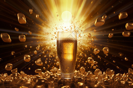 创意闪耀的啤酒概念图图片