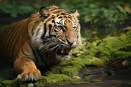 丛林中危险的老虎图片