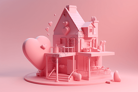 粉色房子玩具图片