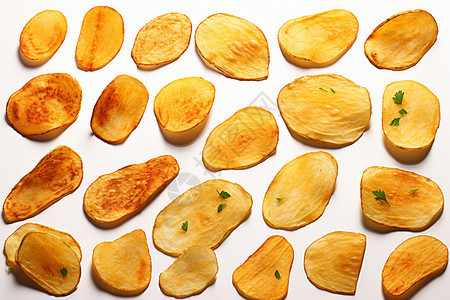 健康酥脆的烤制薯片图片