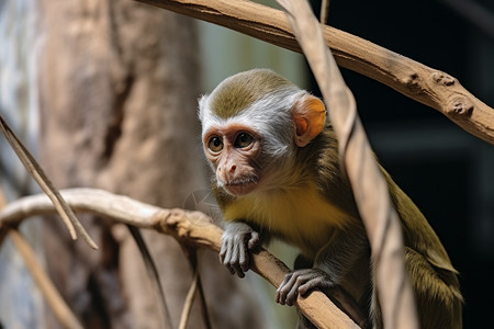 动物园可爱的长尾猴图片