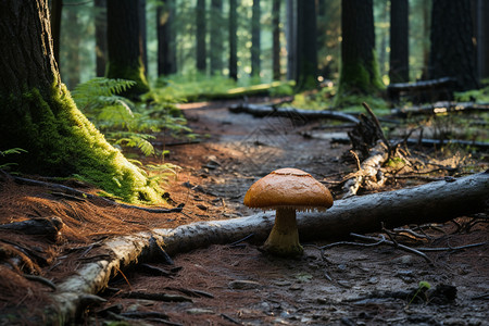 夏季森林中的巨型蘑菇图片