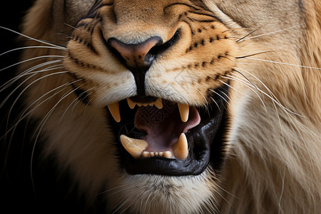 张嘴的狮子头图片