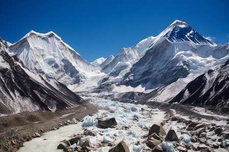 高大的雪山图片