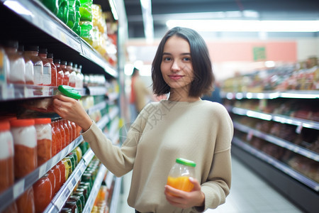 挑选商品的女孩图片