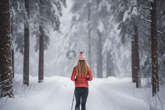 雪天的美女图片