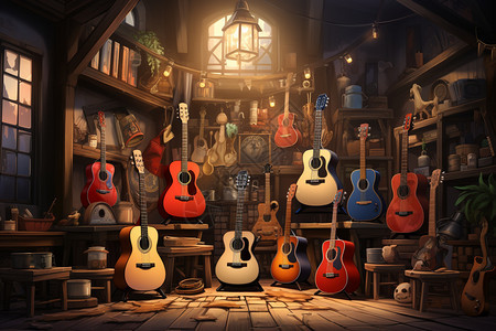 吉他的房间图片