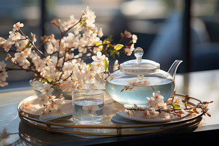 中式透明禅意茶壶图片