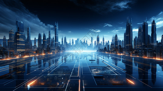 幻想城市的建筑背景图片