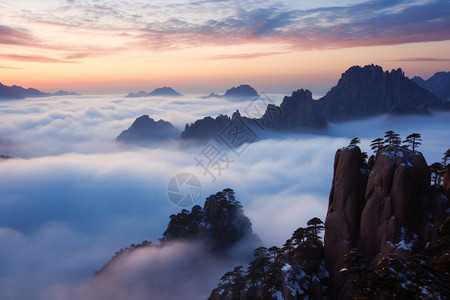 安徽的黄山背景图片