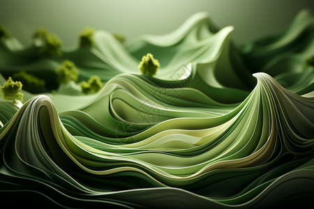 抽象绿色波浪壁纸背景图片