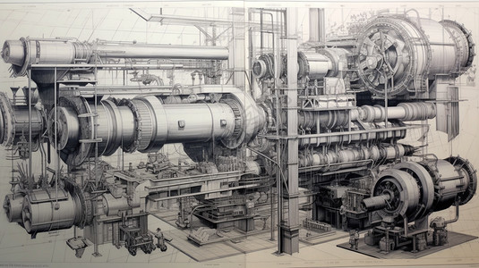 机器的设计图纸背景图片