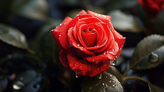 娇艳的红玫瑰背景图片
