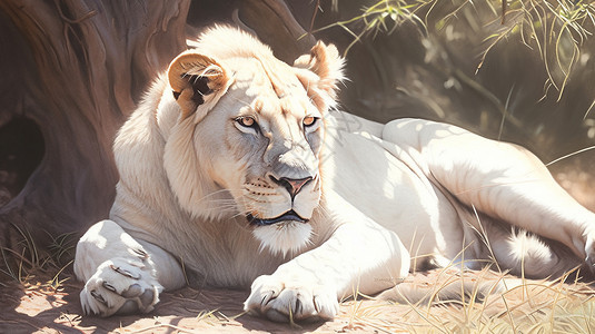 美丽的白狮子图片