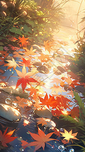 美丽的落叶背景图片